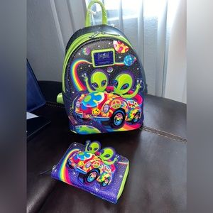 Lisa Frank mini backpack and wallet